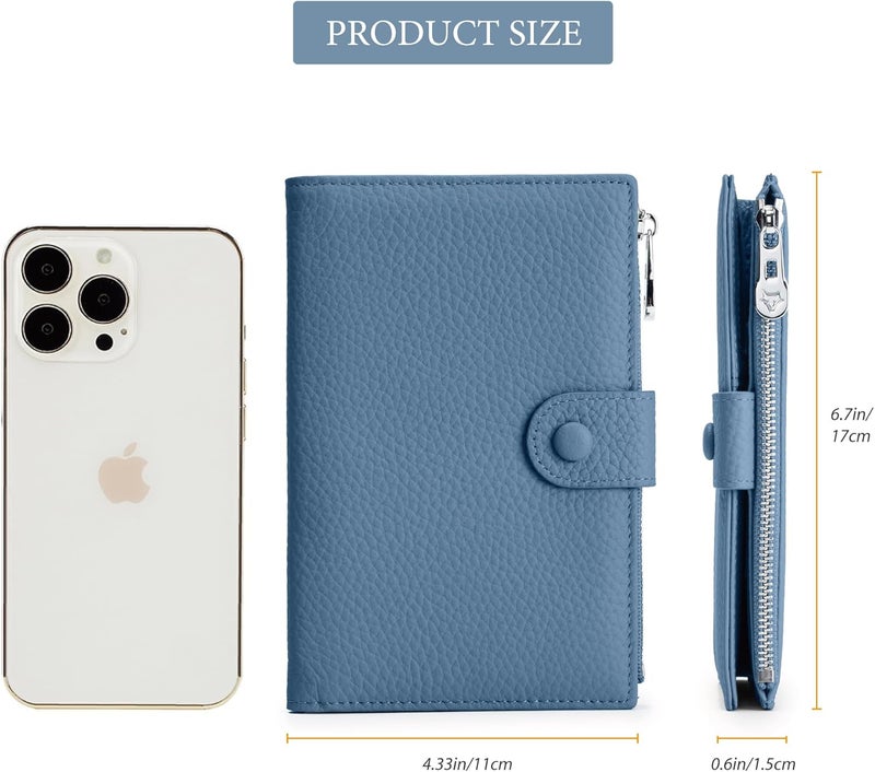 EutDett RFID passport holder for travel, Leather Passport Wallet for Women with Zippered Coins Pocket and SIM Slots, Passport Cover Case for Travel - Image 4